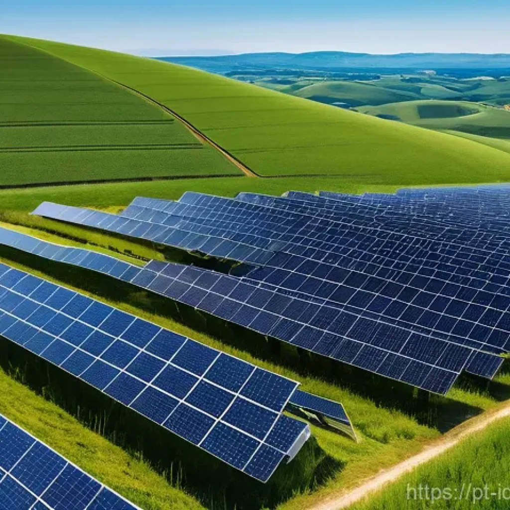 임팩트 투자 전문가가 추천하는 경로 - **Renewable Energy for a Brighter Future:** A stunning, photorealistic wide-angle shot of a cutting-...