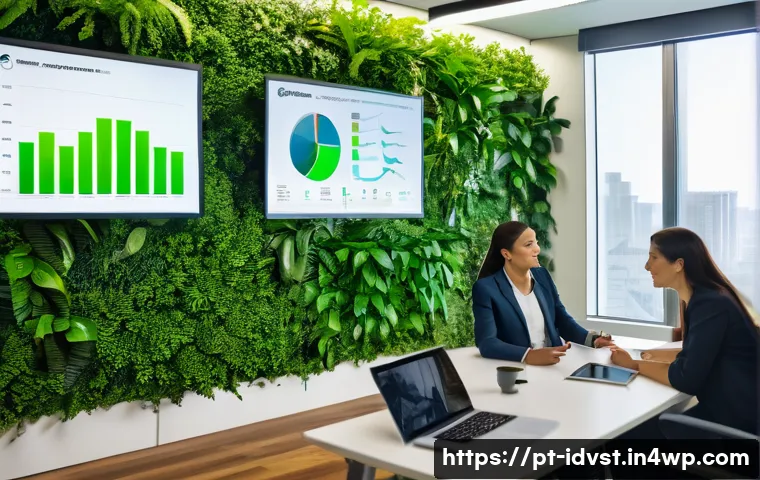 임팩트 투자와 ESG의 관계 - A modern Brazilian corporate office environment showcasing a diverse team of professionals engaging ...