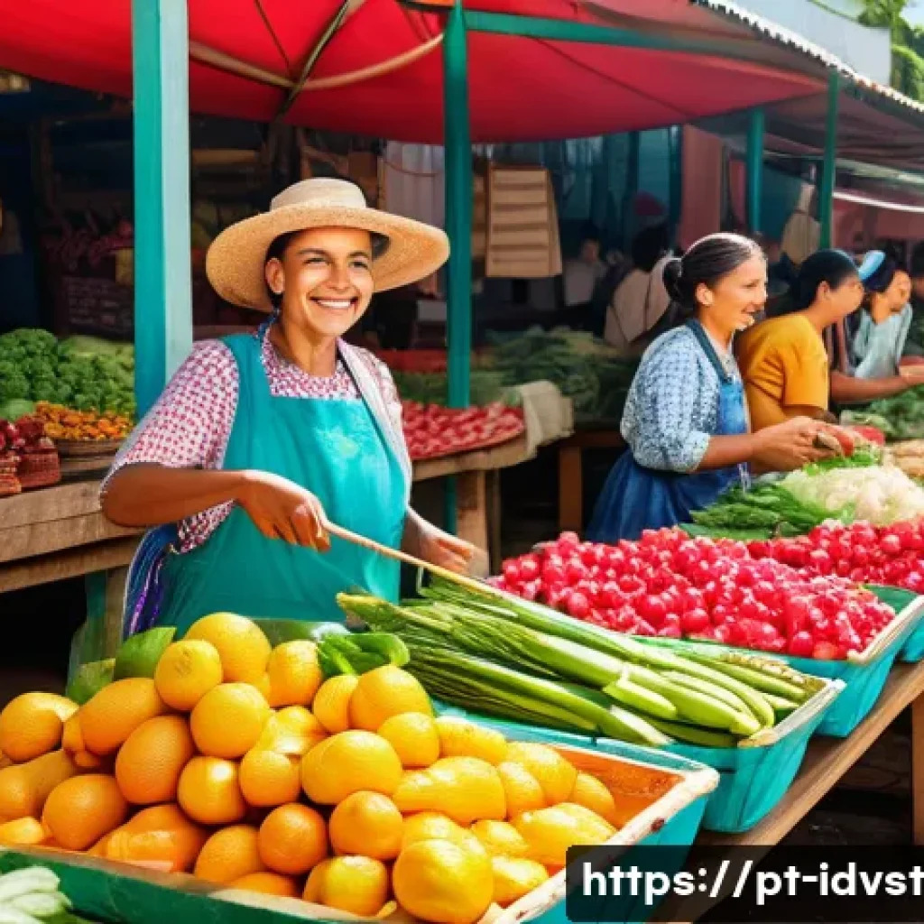 임팩트 투자와 사회적 기업의 성장 - A vibrant community cooperative scene in Brazil, showing diverse local people collaborating in an op...